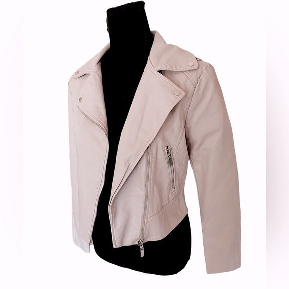 ZOLA FSLR Pink Faux Leather Cropped Moto Jacket “Southside Serpents” Cut… - Picture 11 of 12